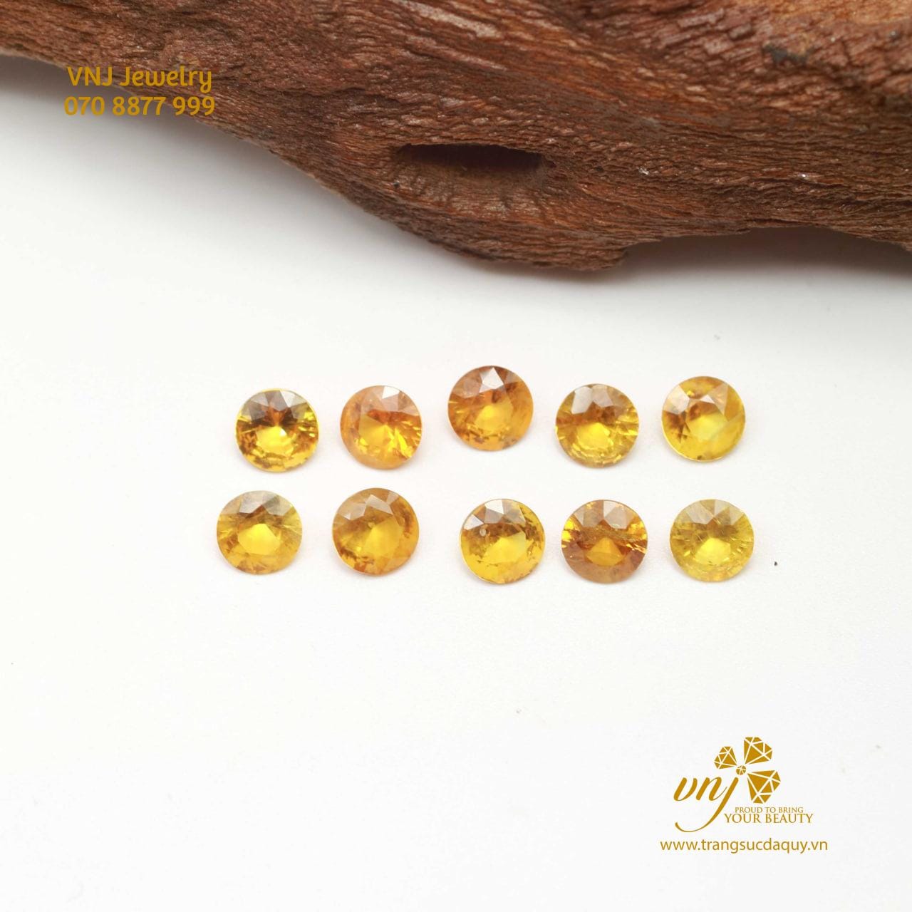 Sapphire Vàng Mài Tròn VJS122