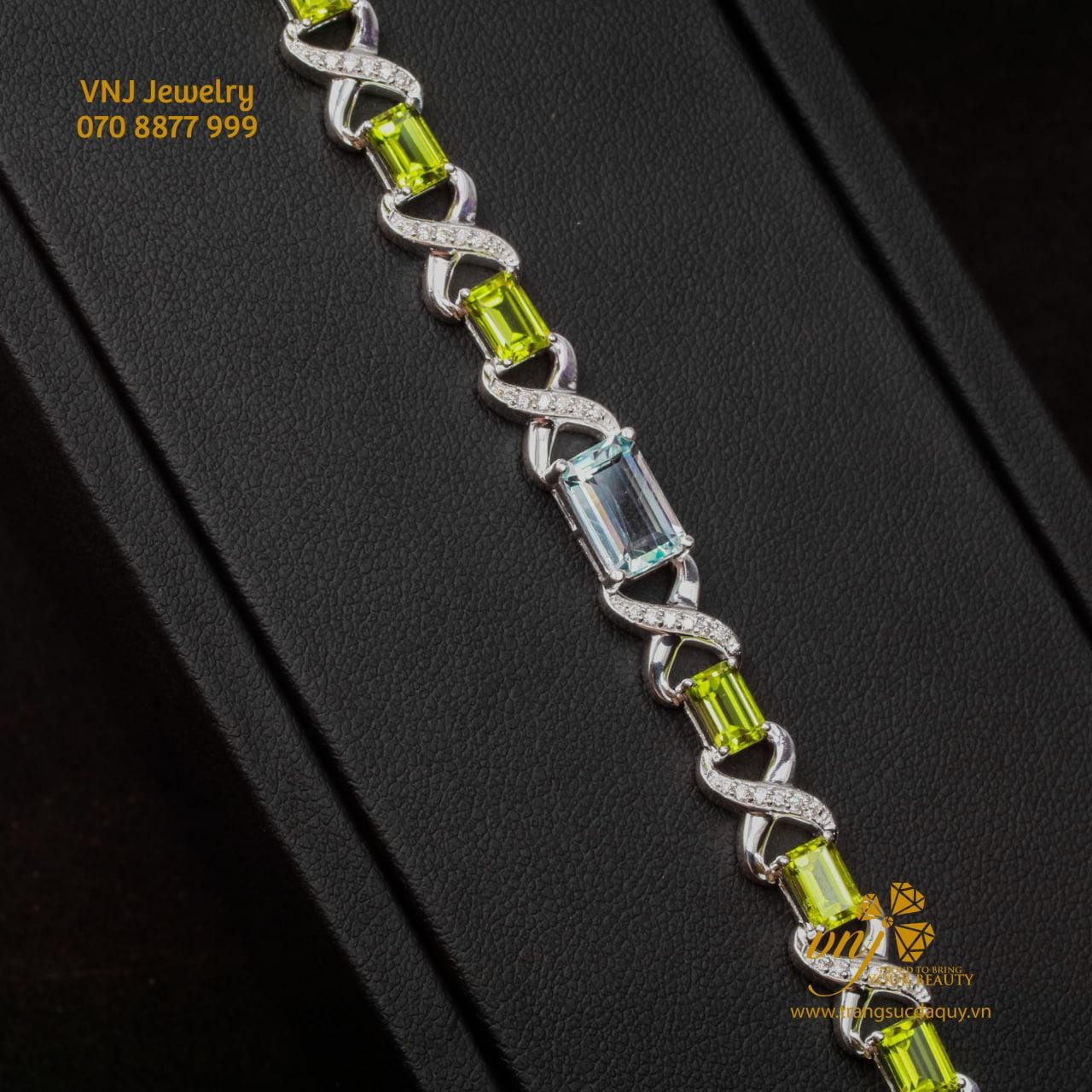 Lắc Tay Peridot Mix Topaz Xanh LTT4