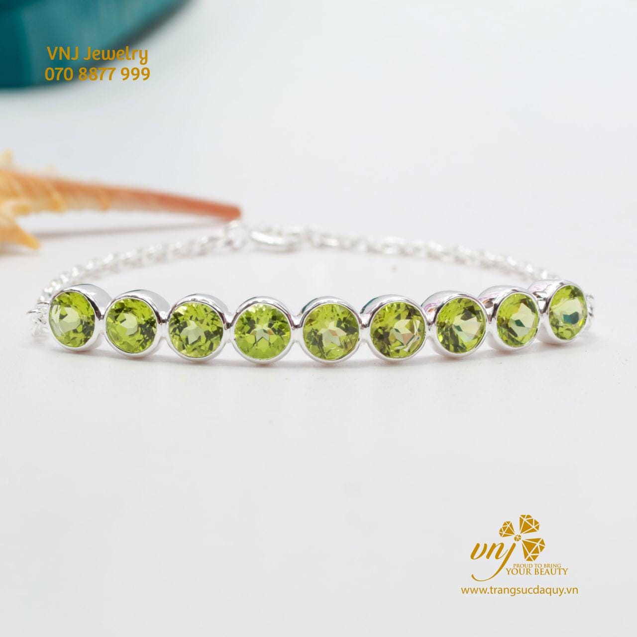 Vòng Tay Đá Peridot Mài Giác LPT4