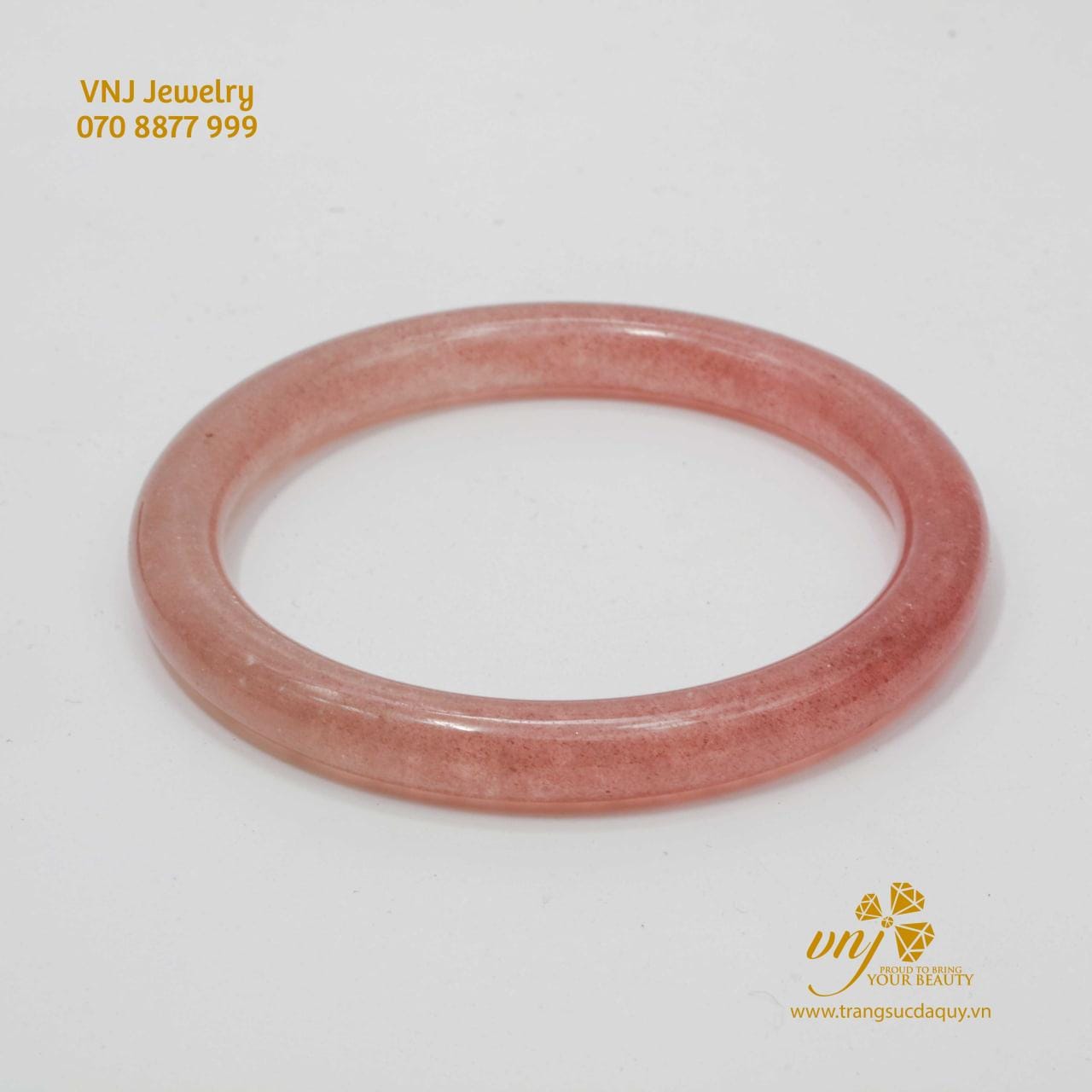 Vòng Nguyên Khối Thạch Anh Hồng Dâu VKD1