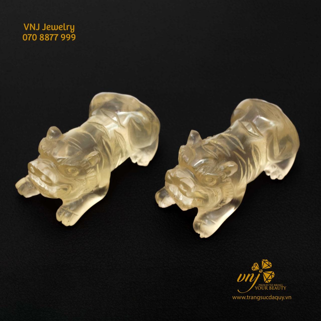 Tượng Hổ Thạch Anh Vàng MTQV4