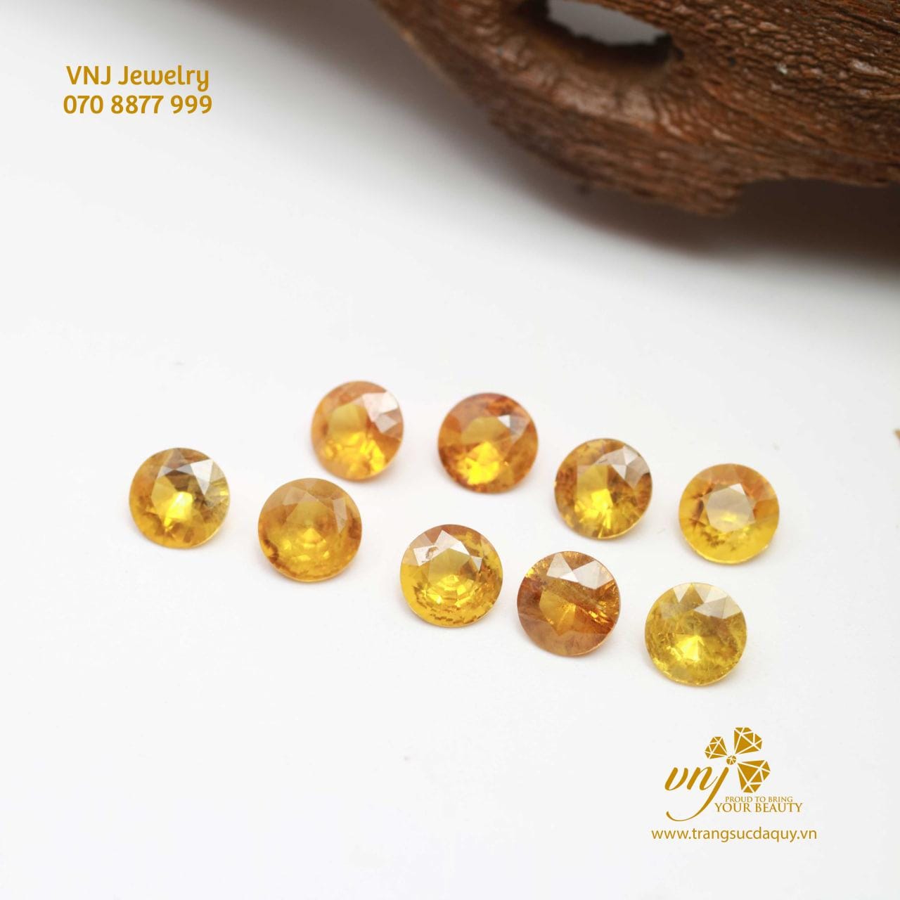 Sapphire Vàng Mài Tròn VJS122