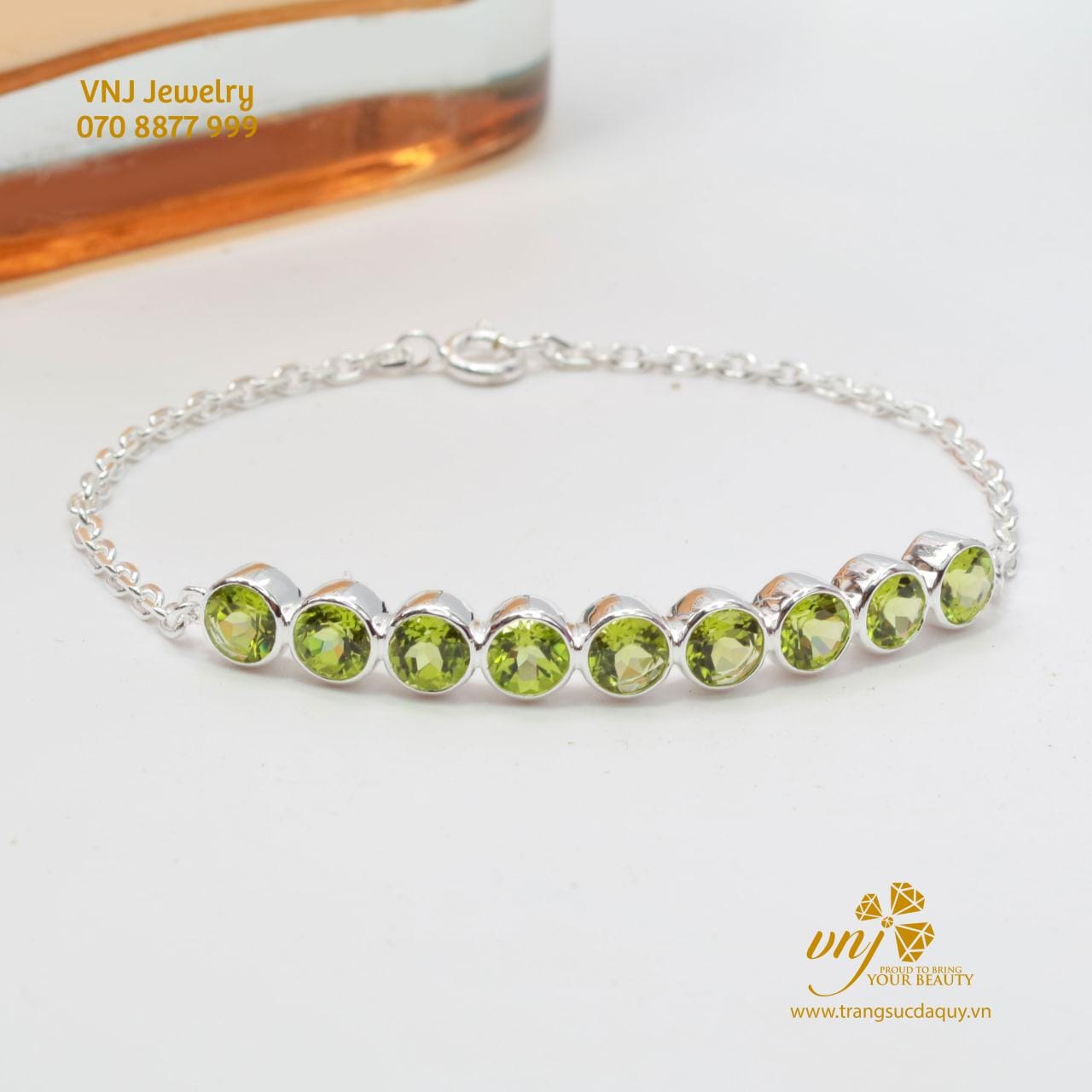 Vòng Tay Đá Peridot Mài Giác LPT4