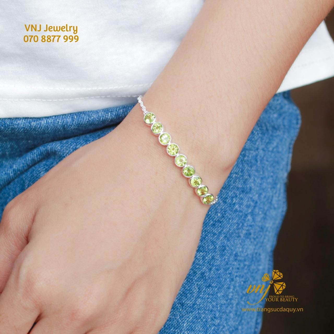 Vòng Tay Đá Peridot Mài Giác LPT4 - Ảnh 6