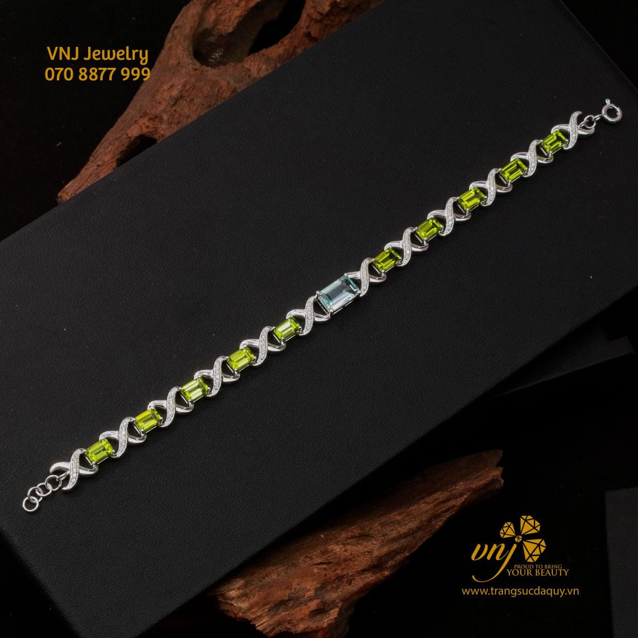 Lắc Tay Peridot Mix Topaz Xanh LTT4