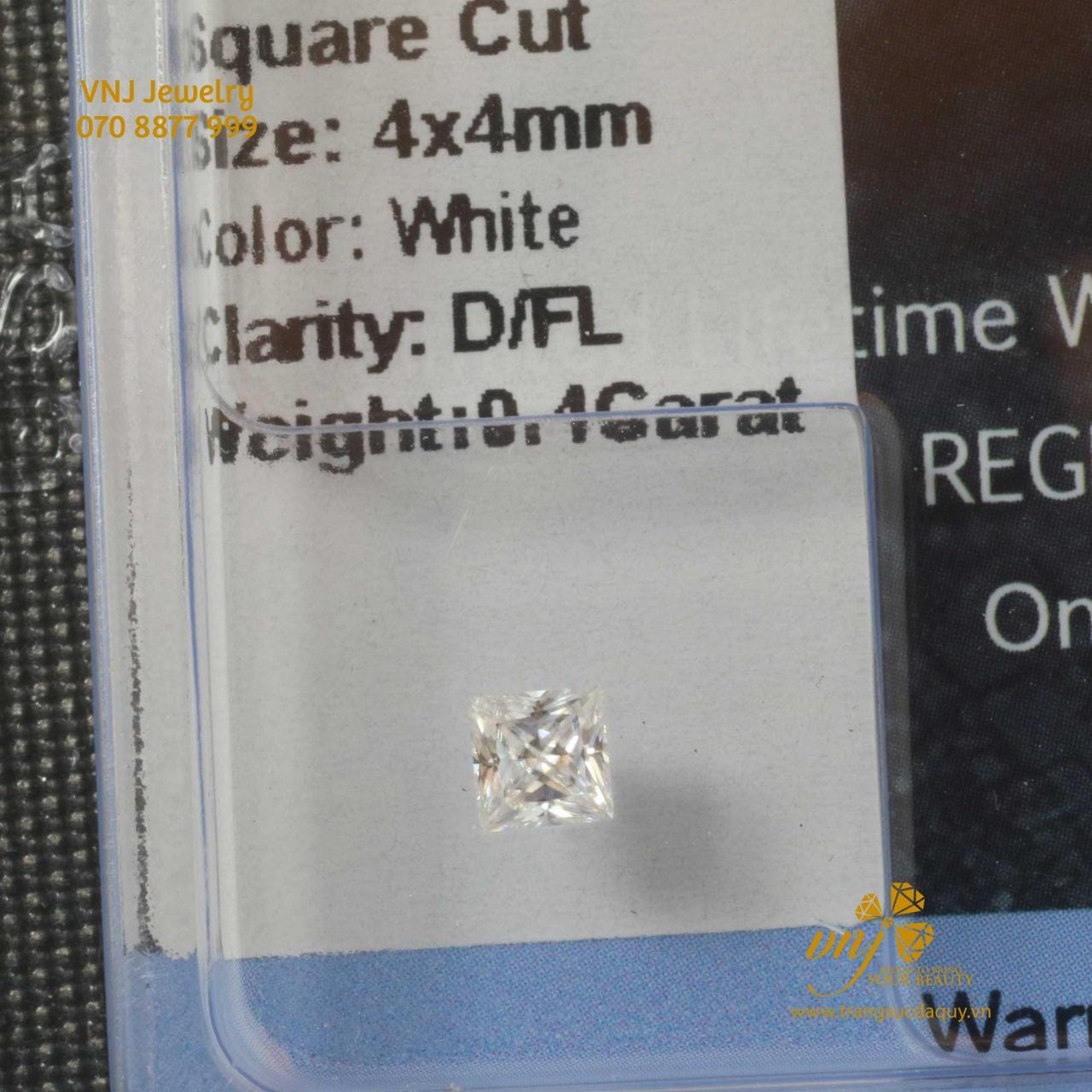 Kim Cương Moissanite Vuông - Square Cut