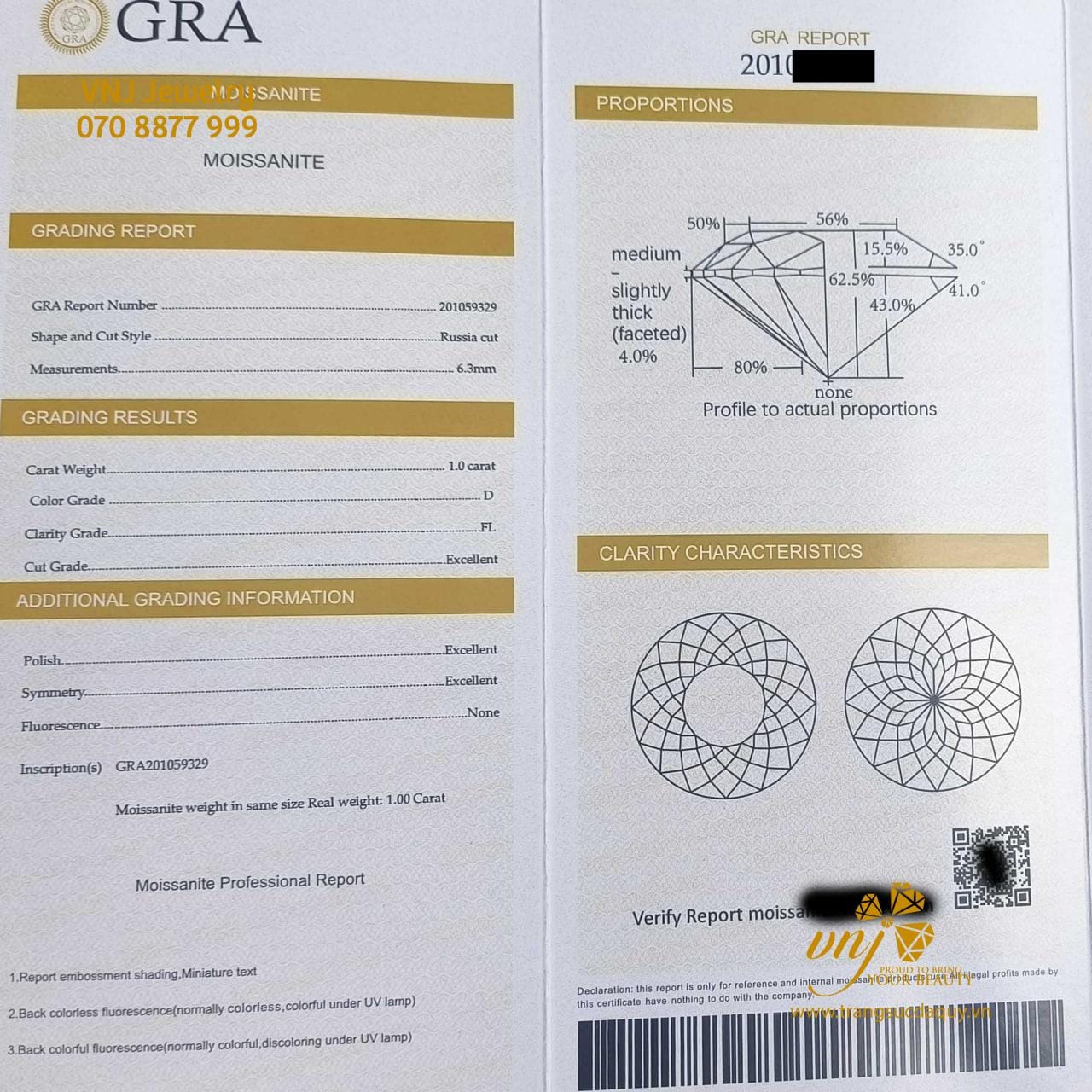 Kim cương Moissanite 100 giác cắt