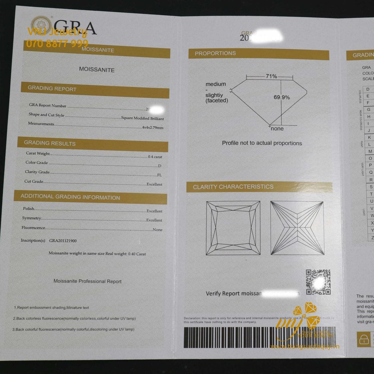 Kim Cương Moissanite Vuông - Square Cut