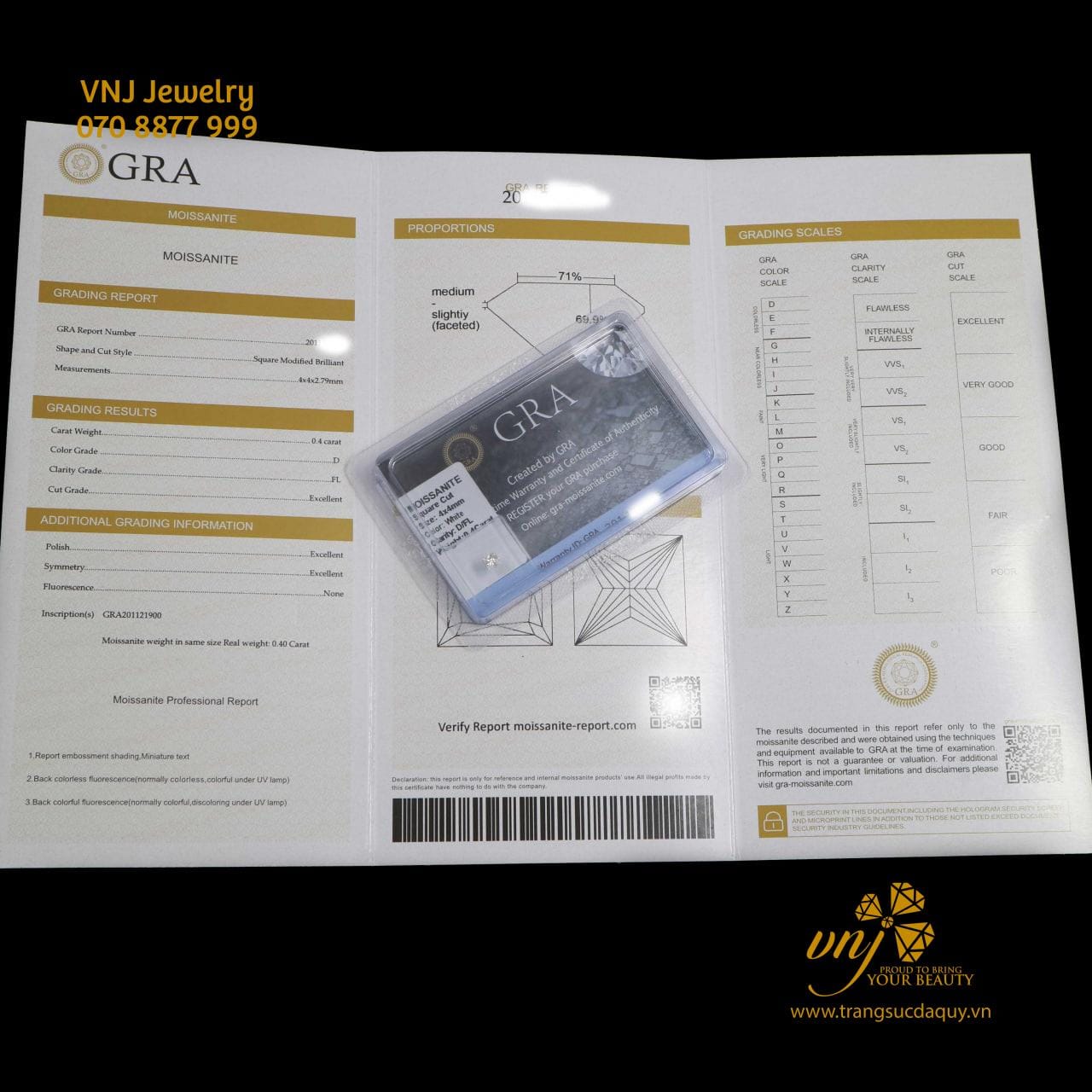 Kim Cương Moissanite Vuông - Square Cut