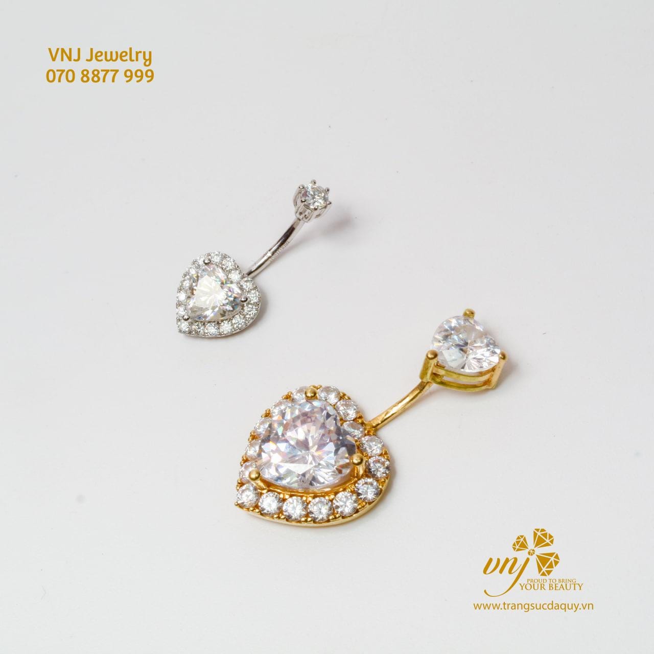 Khuyên Rốn Kim Cương Trái Tim Np18 (2)