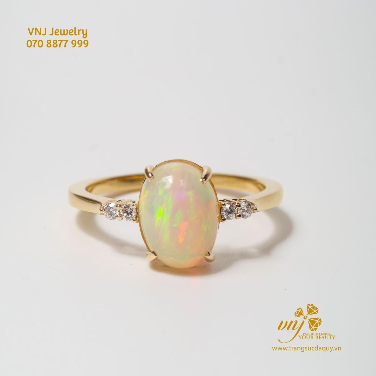 Nhẫn Nữ đá Opal Lửa Thiên Nhiên (2)