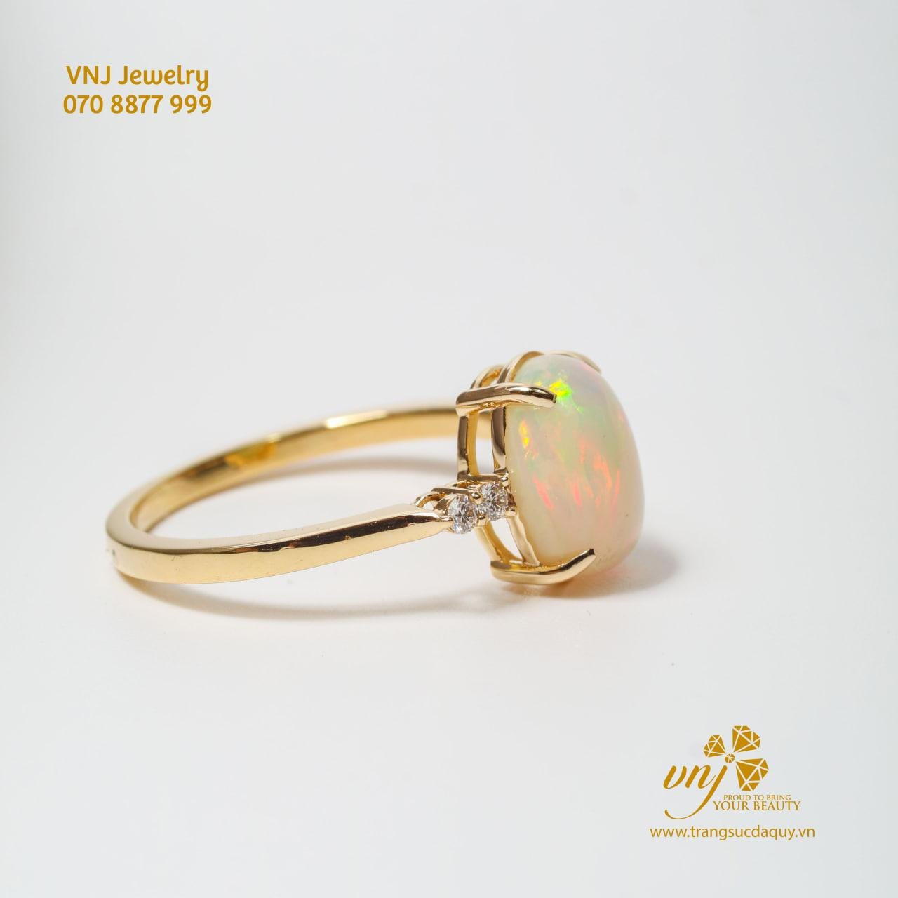 Nhẫn Nữ đá Opal Lửa Thiên Nhiên (4)