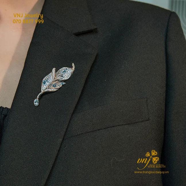 Cài Áo Hình Lá Đính Đá CF40