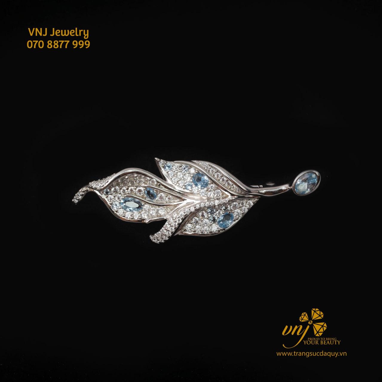 Cài Áo Hình Lá Đính Đá CF40