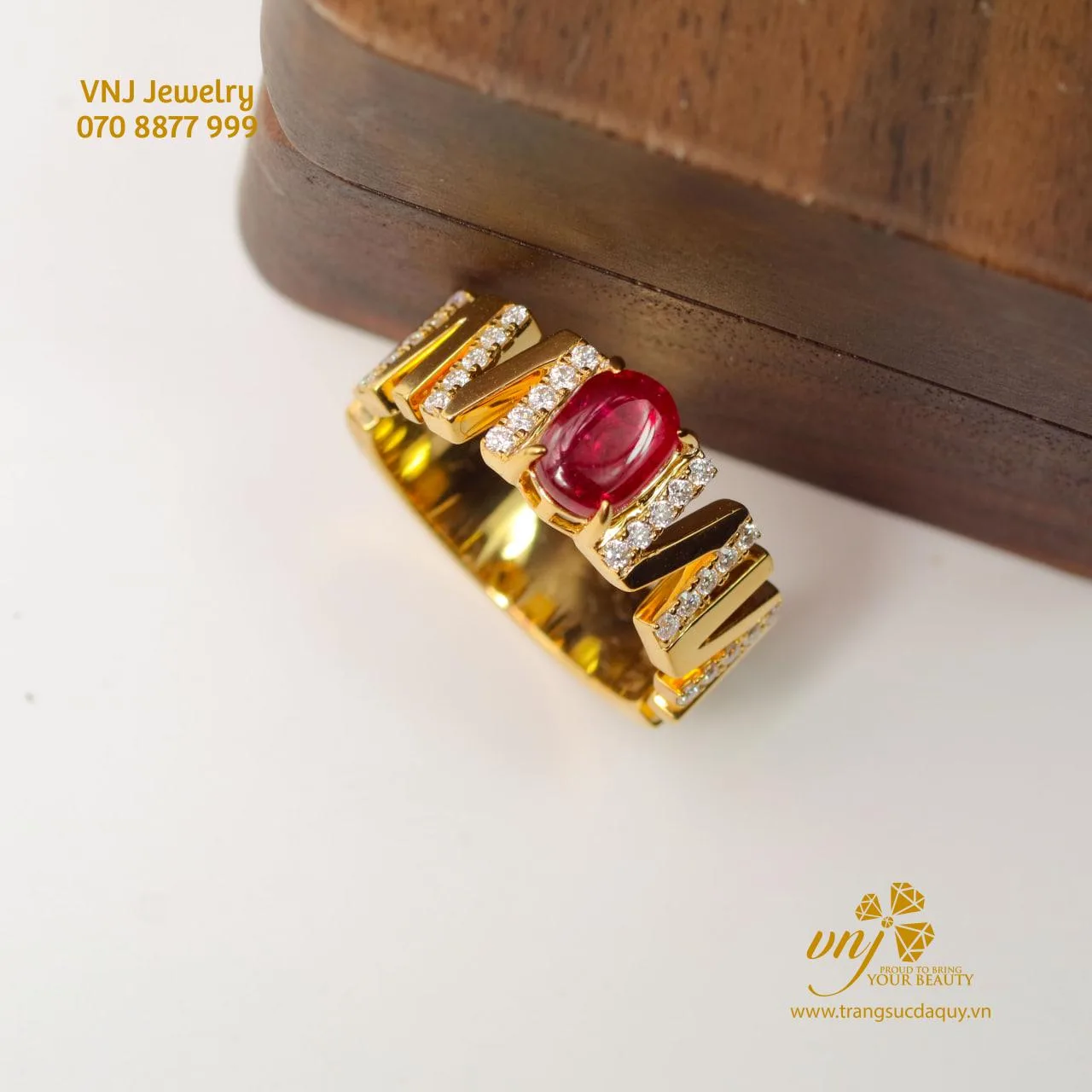 Nhẫn Đá Ruby Thiên Nhiên Unisex NWR16