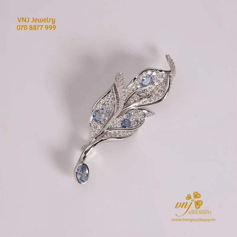 Cài Áo Hình Lá Đính Đá CF40