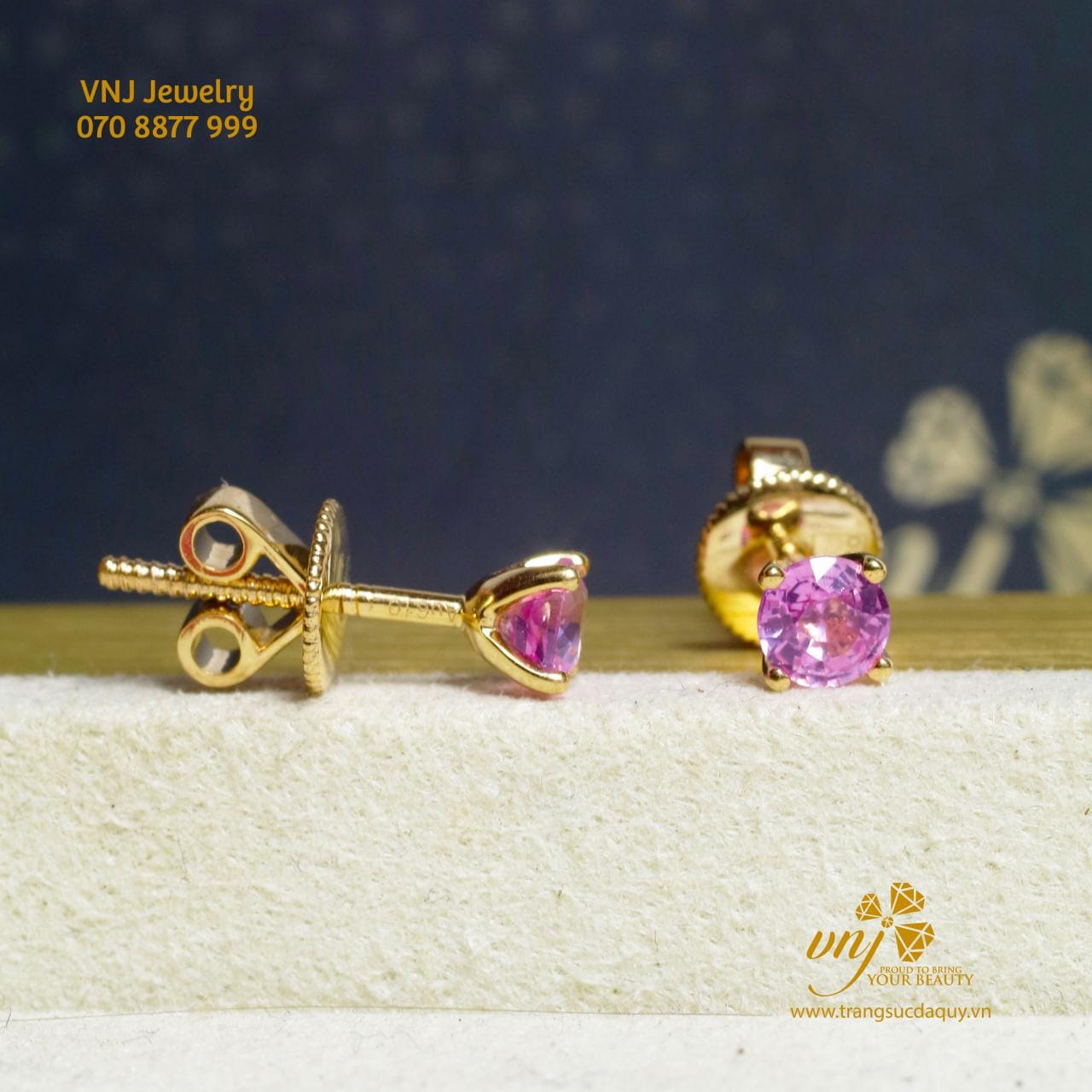 Bông Tai Sapphire Hồng BTS20