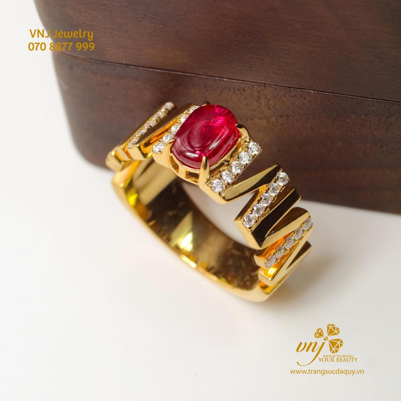 Nhẫn Đá Ruby Thiên Nhiên Unisex NWR16