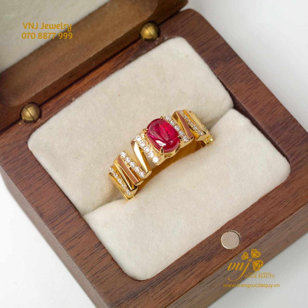 Nhẫn Đá Ruby Thiên Nhiên Unisex NWR16