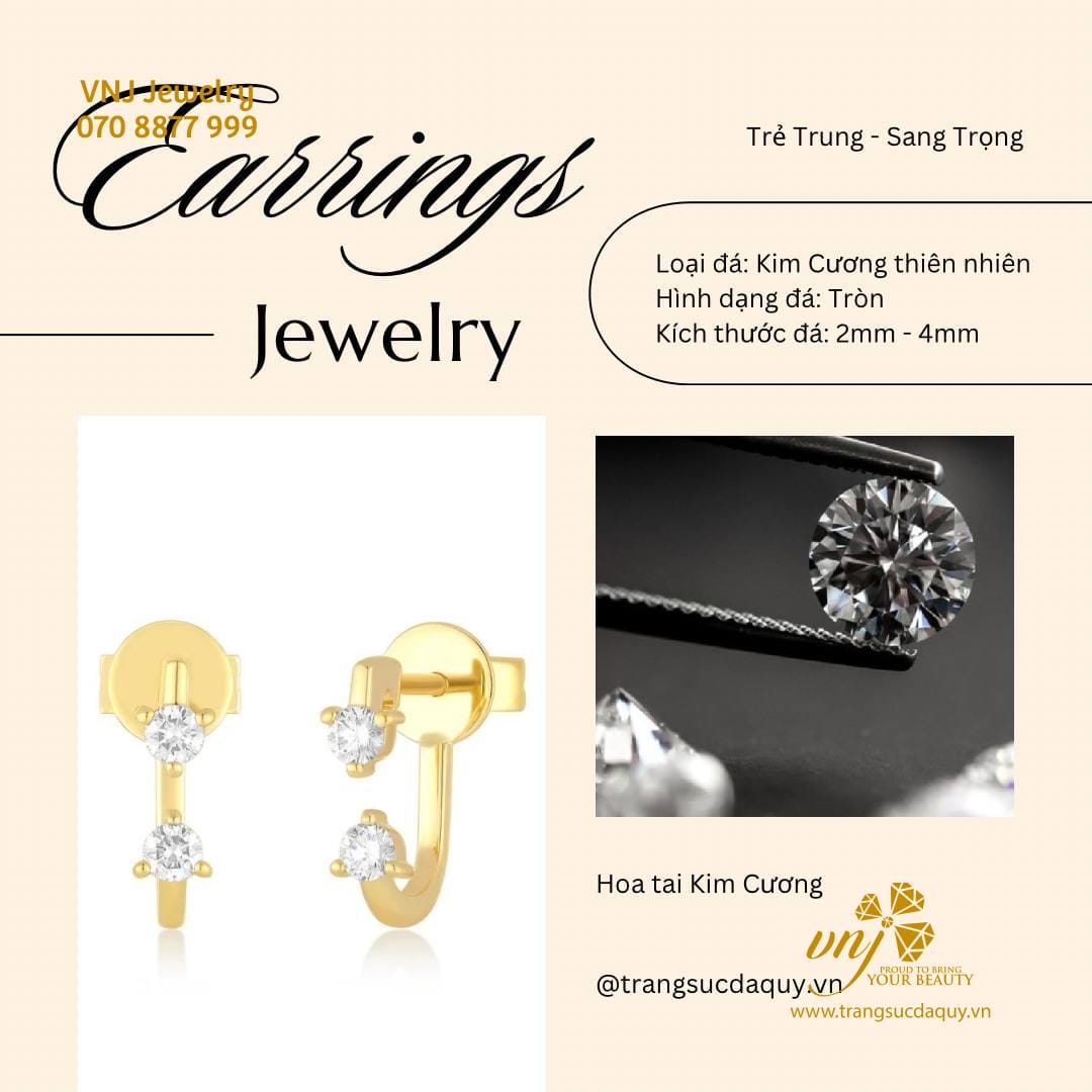 Bông Tai Kim Cương Khoá Lưỡi Gà Btkc20 (6)