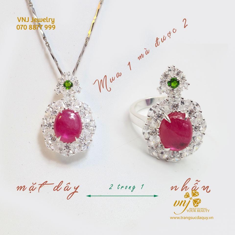 Nhẫn Kèm Mặt Dây Chuyền 2 Trong 1 NWR18
