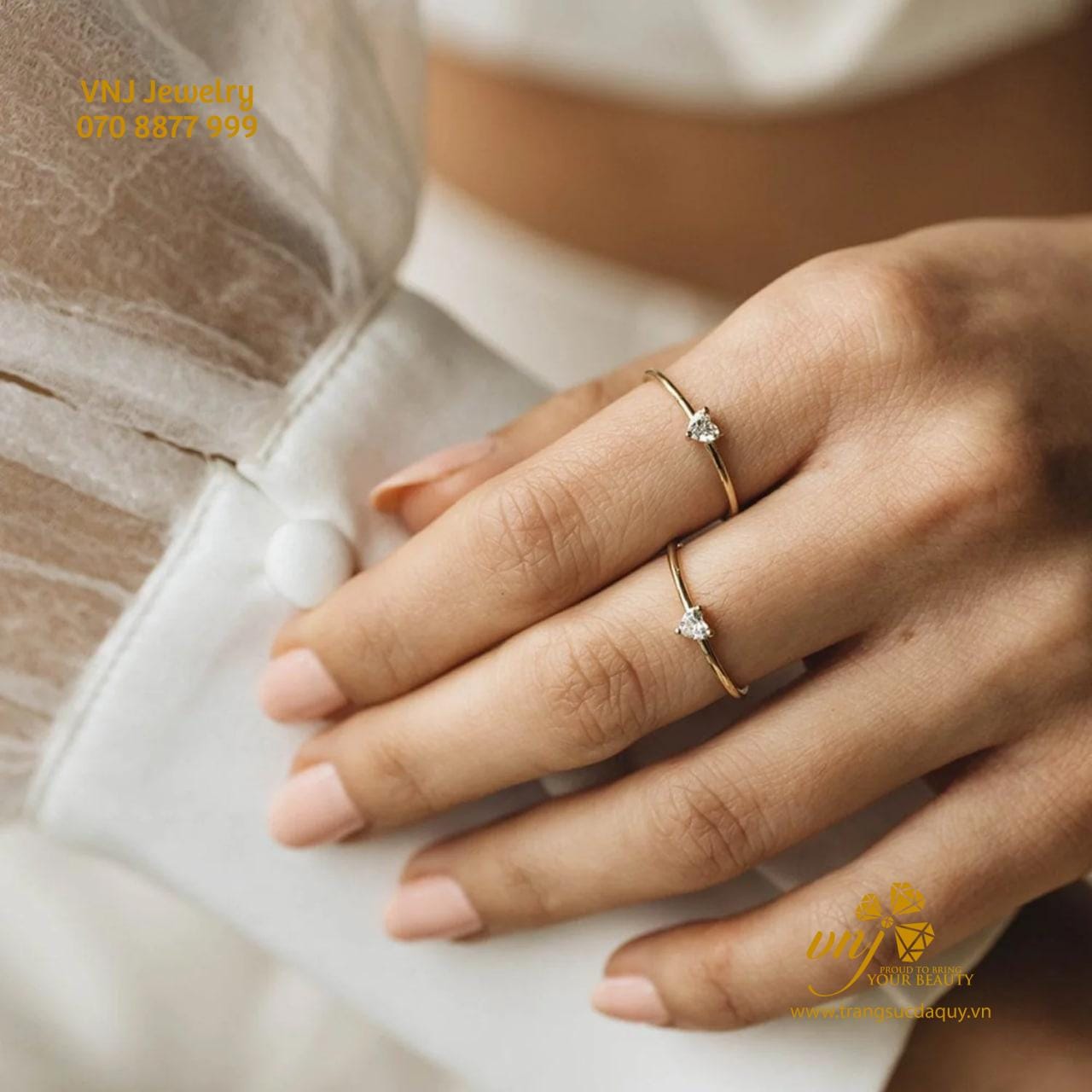 Nhẫn Cầu Hôn Kim Cương Trái Tim (2)