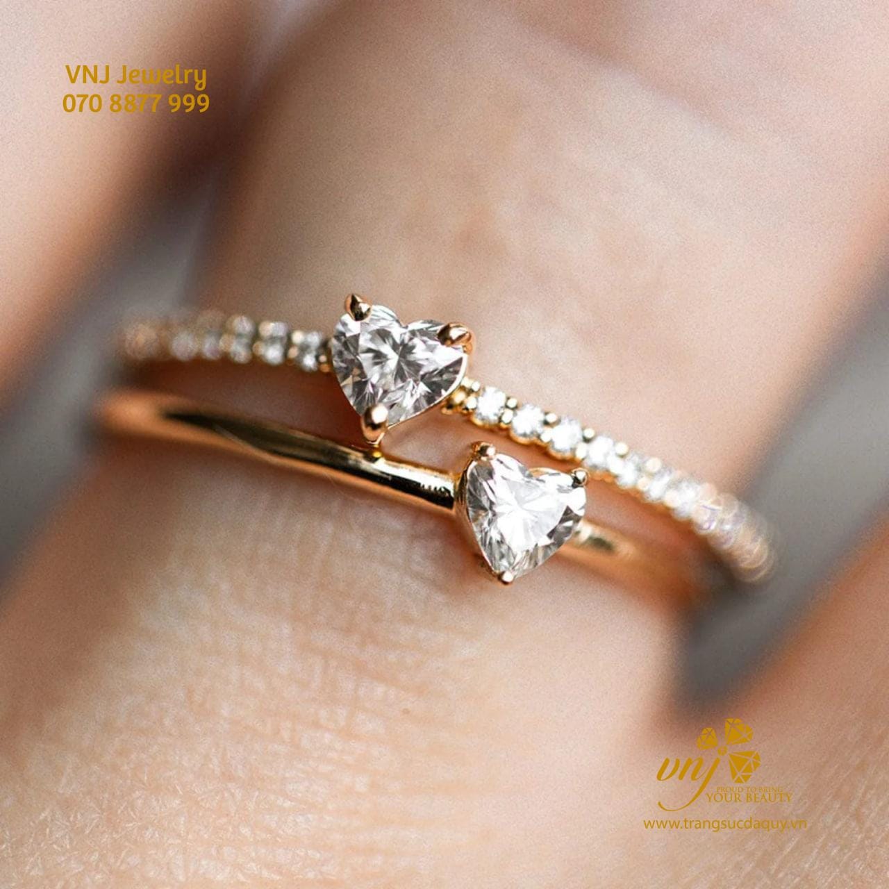 Nhẫn Cầu Hôn Kim Cương Trái Tim (3)