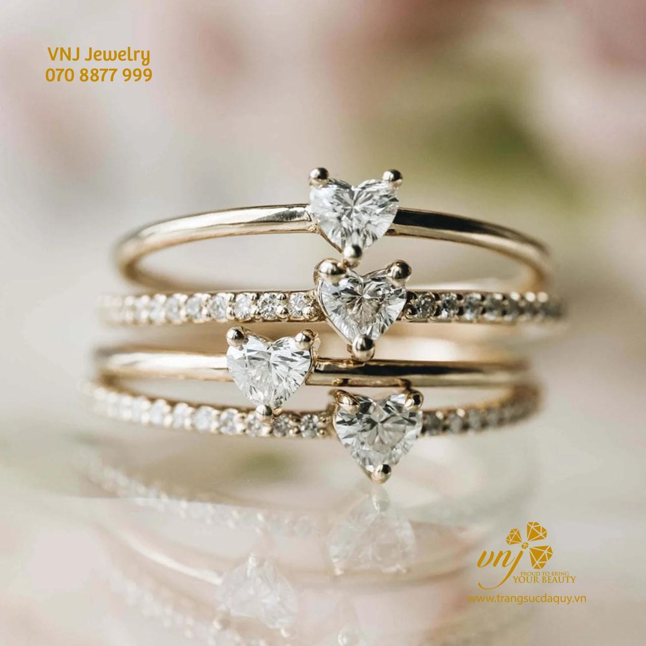 Nhẫn Cầu Hôn Kim Cương Trái Tim