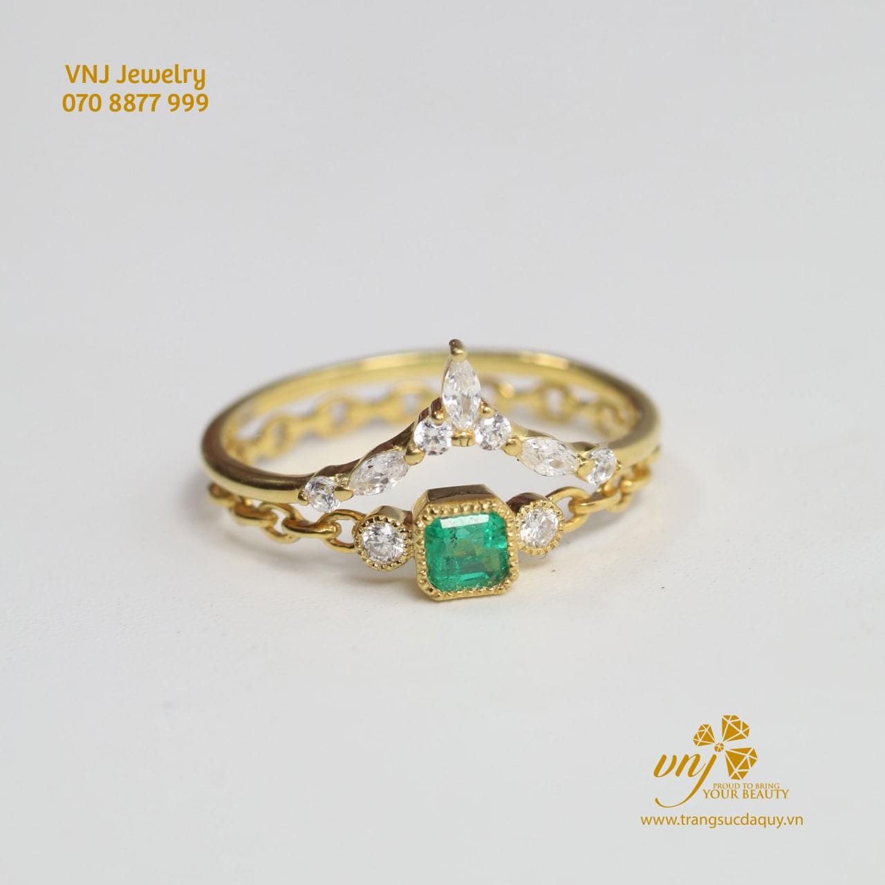 Nhẫn Combo Emerald
