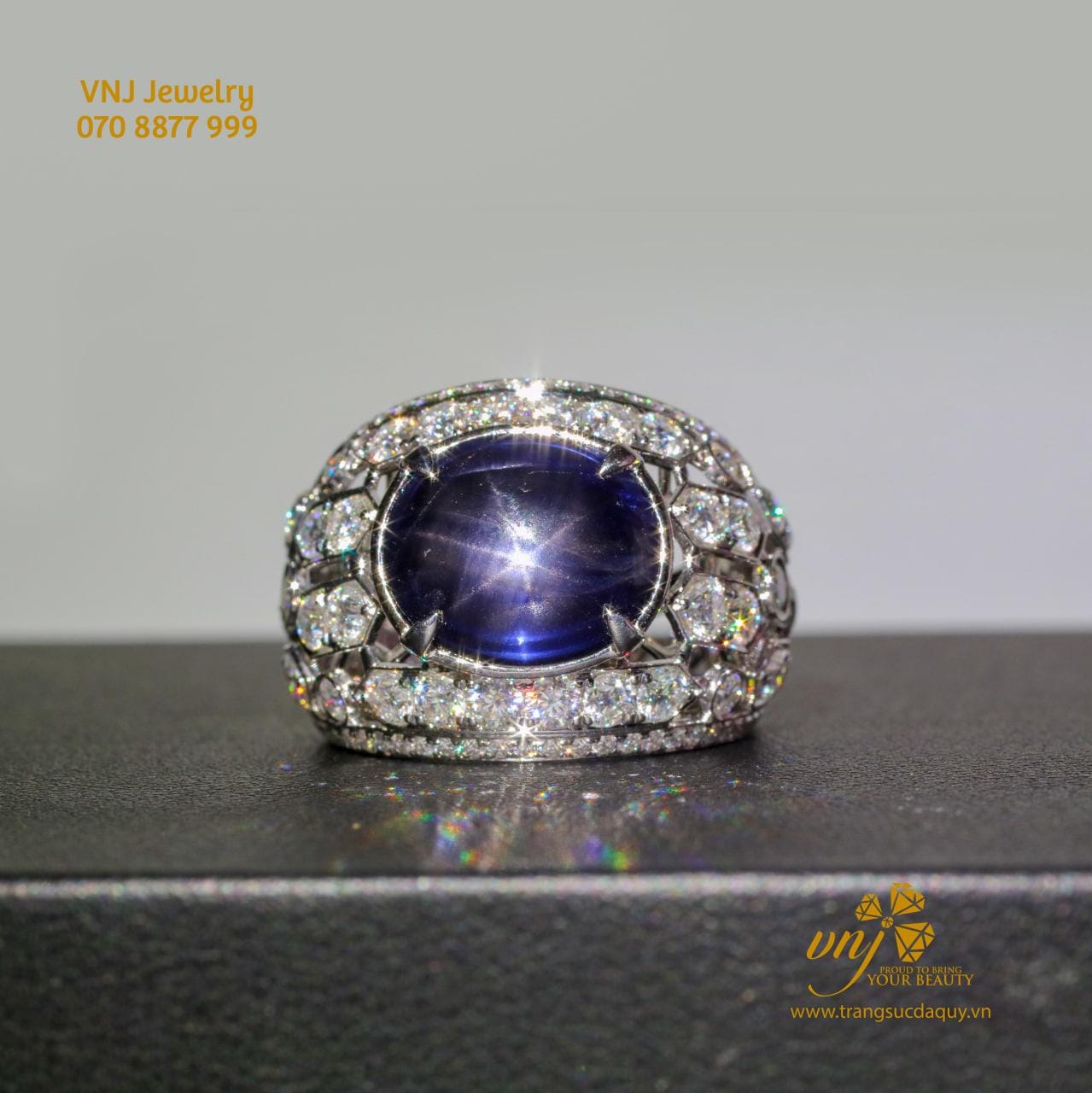 Nhẫn Đá Sapphire Xanh Dương Nm97