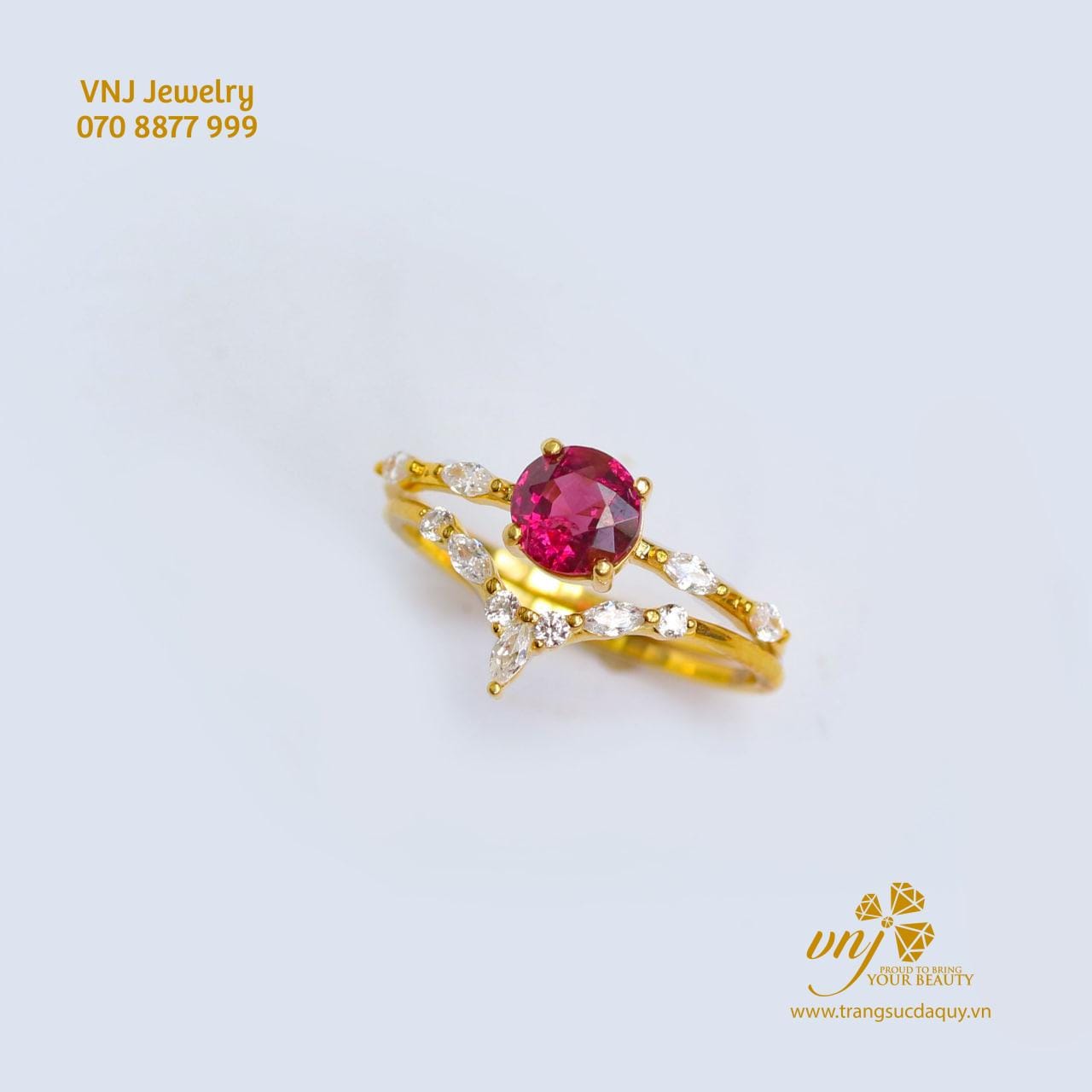 Nhẫn Double Vương Miện Đá Spinel Nwsi9