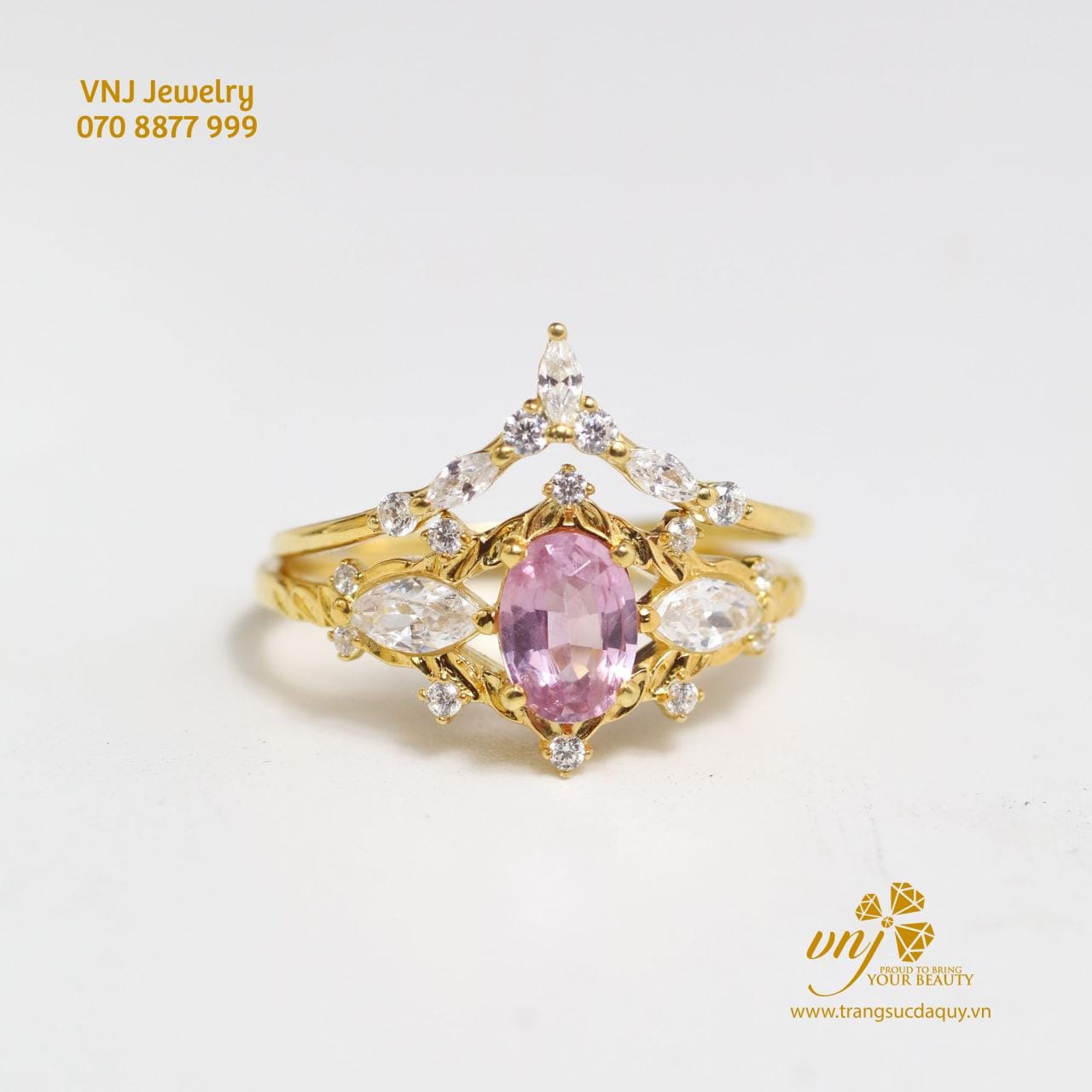 Nhẫn Combo Sapphire Hồng