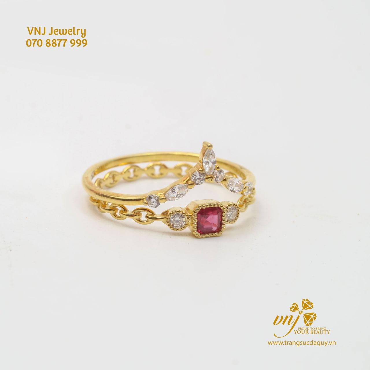 Nhẫn Combo đá Garnet Nwg12