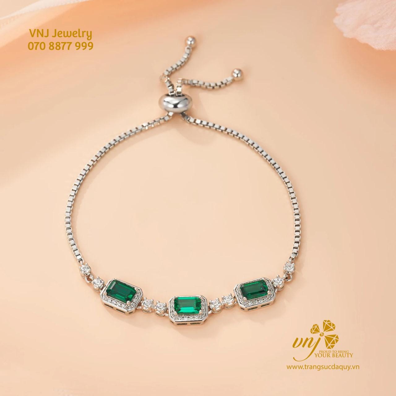 Vòng Tay Đá Emerald Vde2