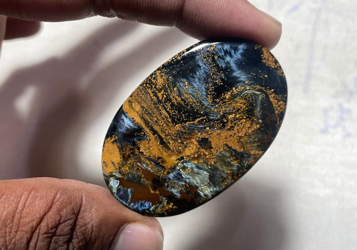 Awesome Quality Pietersite Cabochon, Natural Pietersite Gemstone, pietersite loose stone for jewelry making 104 Cts. 54X34X5mm image 1
