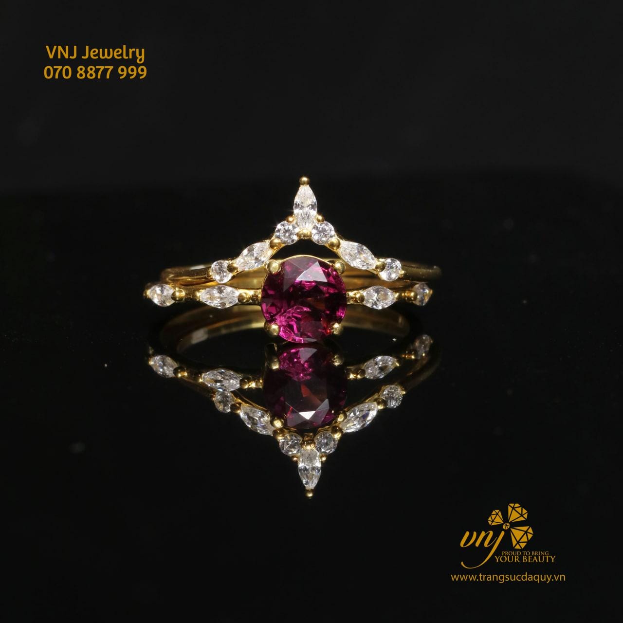 Nhẫn Double Vương Miện Đá Spinel NWSI9