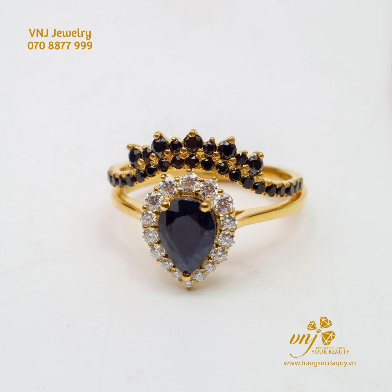 Nhẫn Double Vương Miện Đá Sapphire NWS33