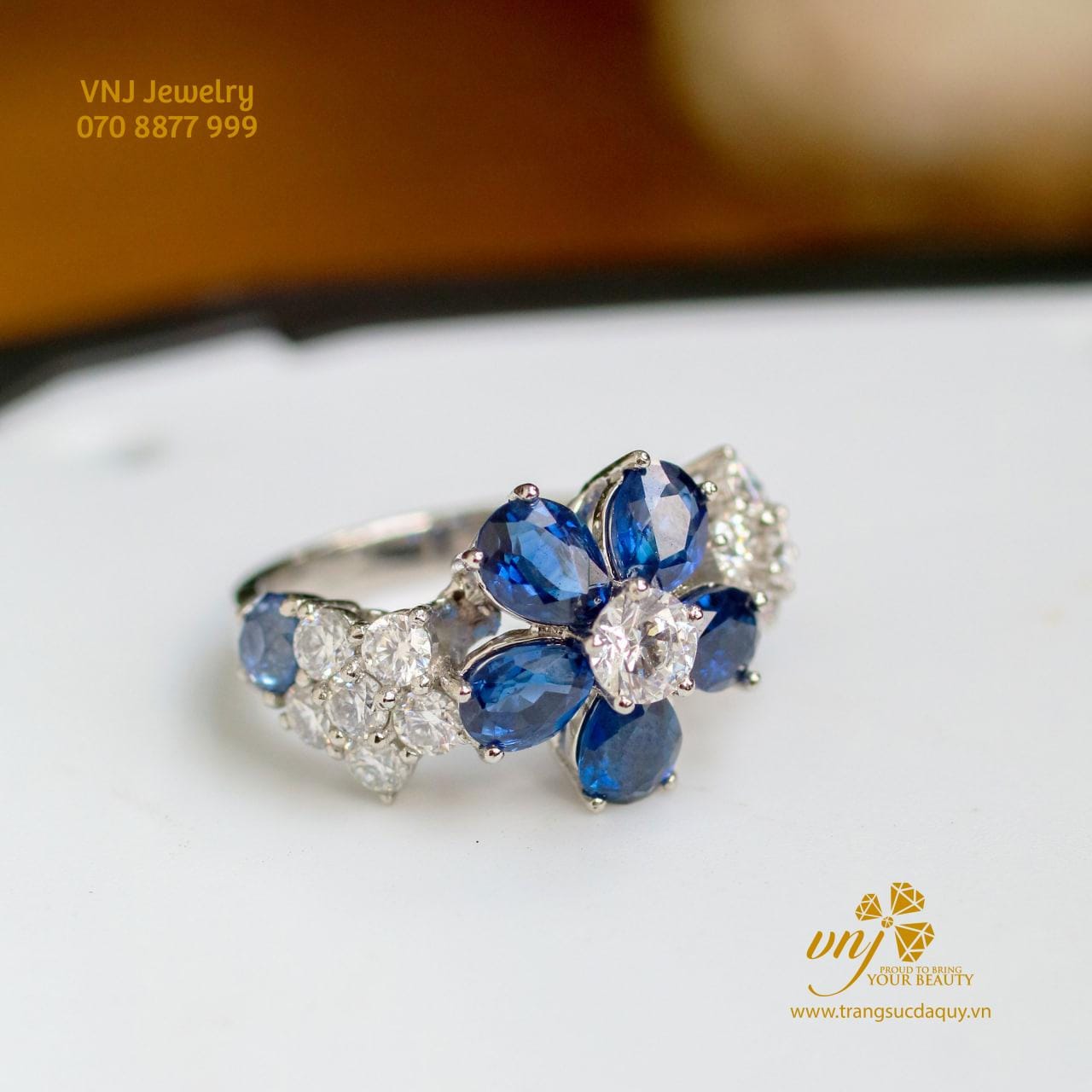 Nhẫn Sapphire Bạch Kim NWS28