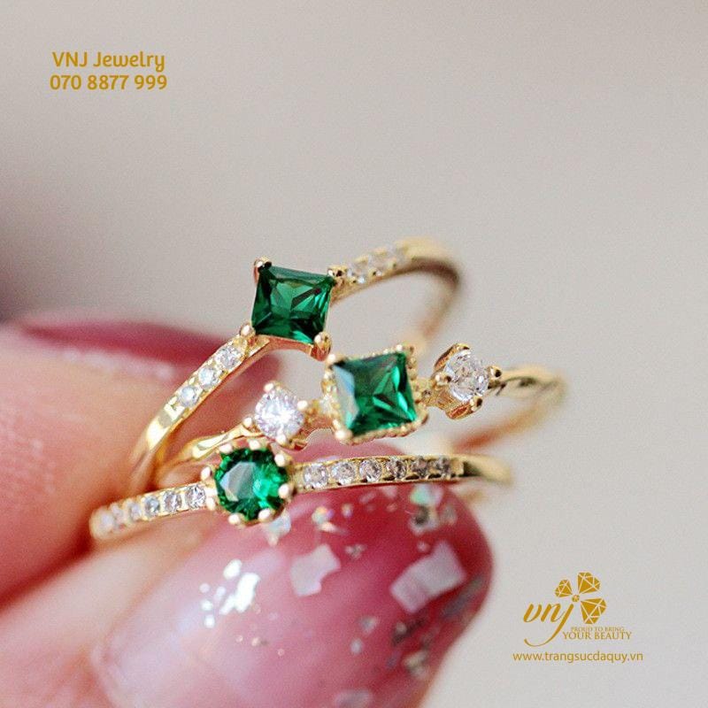 Nhẫn Pave Emerald NWE12