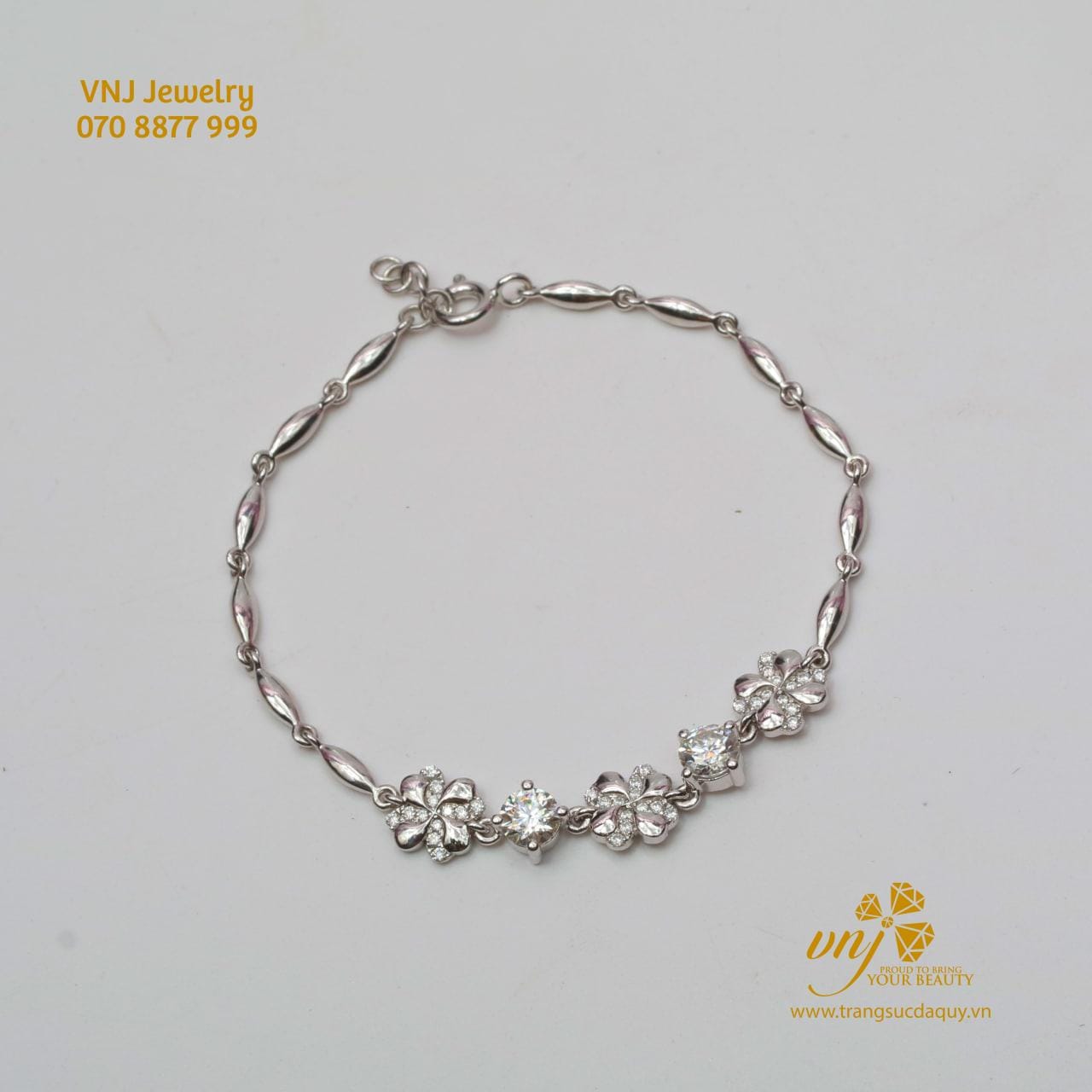 Lắc Tay Cỏ 4 Lá Mix Kim Cương VTG3