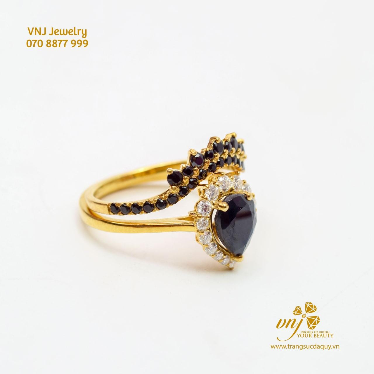 Nhẫn Double Vương Miện Đá Sapphire NWS33