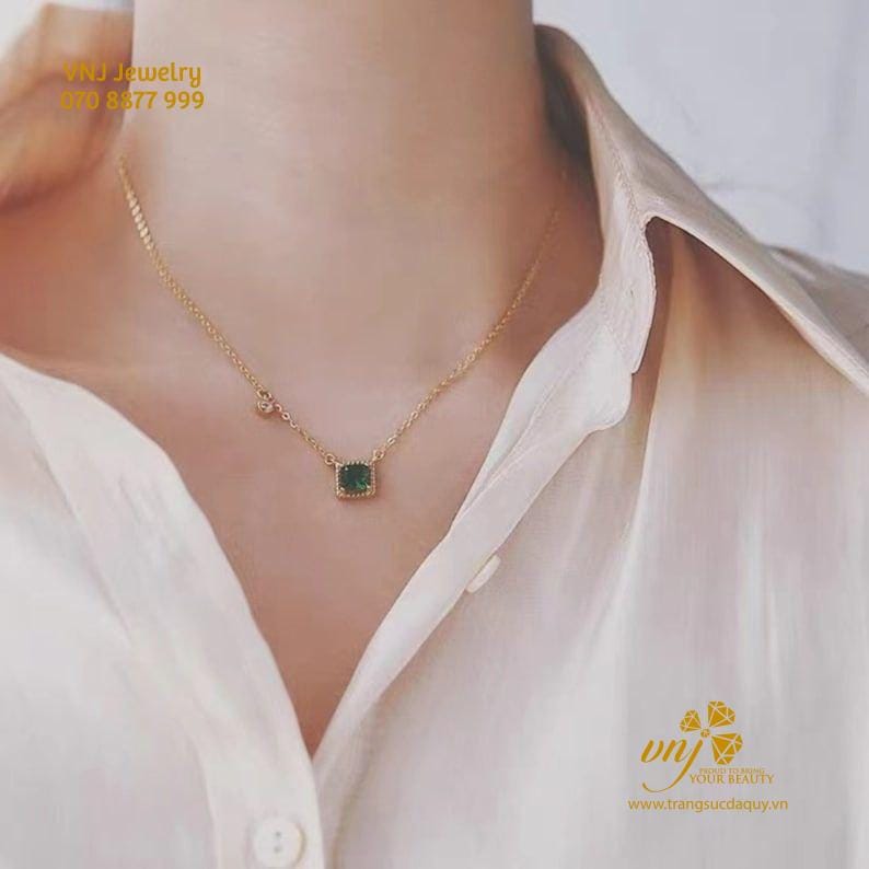 Set Vòng Tay Kèm Mặt Dây Chuyền Emerald VDE3