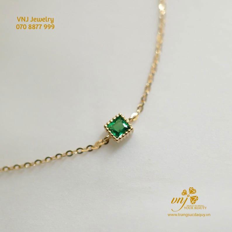 Set Vòng Tay Kèm Mặt Dây Chuyền Emerald VDE3
