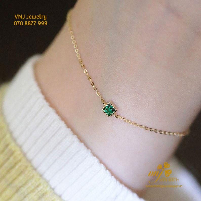 Set Vòng Tay Kèm Mặt Dây Chuyền Emerald VDE3