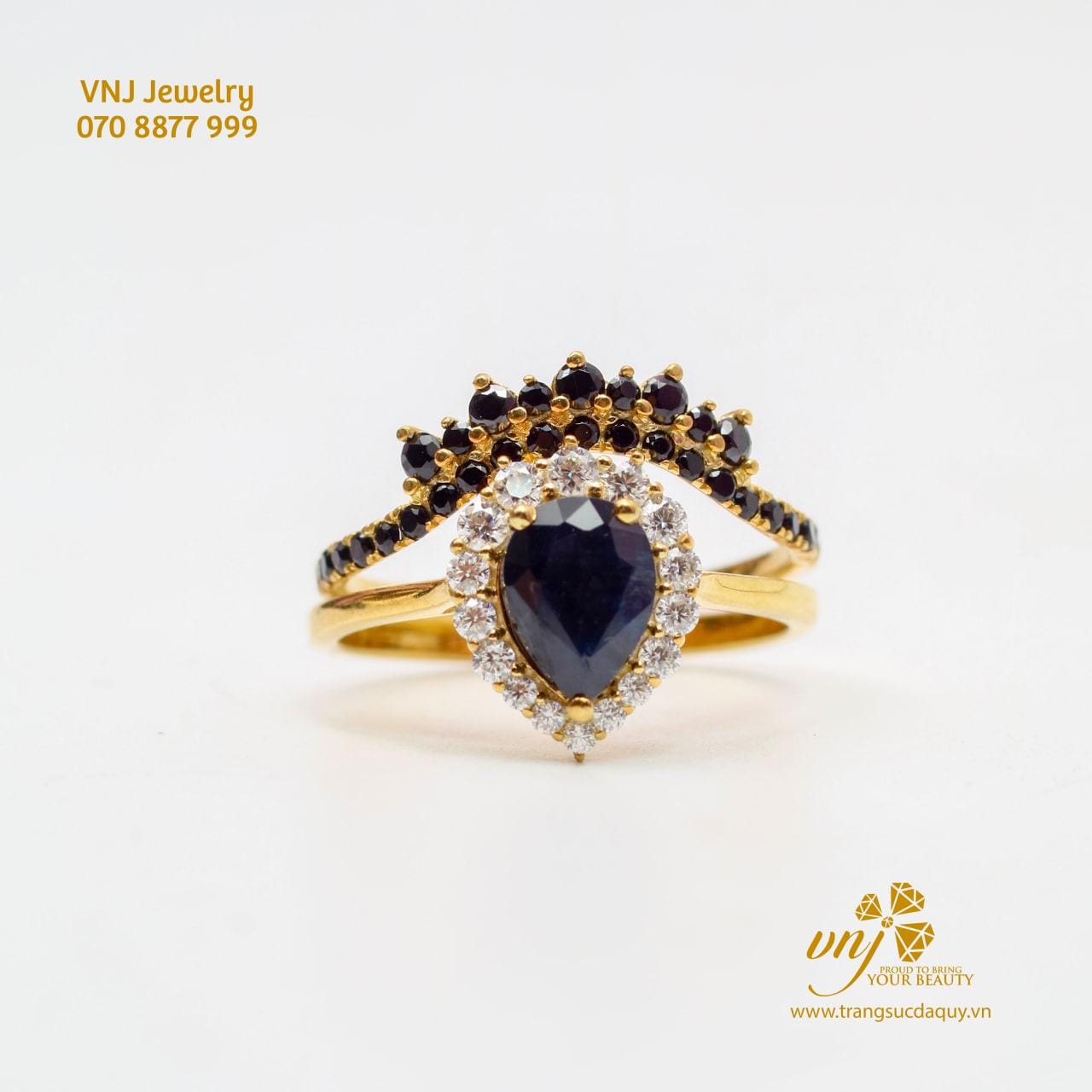 Nhẫn Double Vương Miện Đá Sapphire NWS33