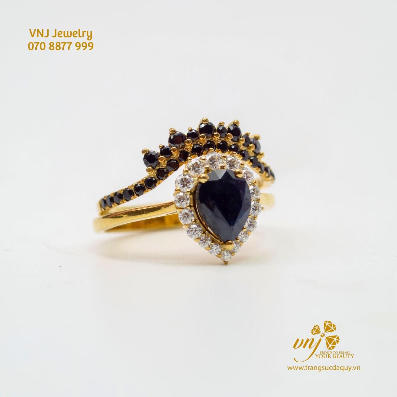 Nhẫn Double Vương Miện Đá Sapphire NWS33