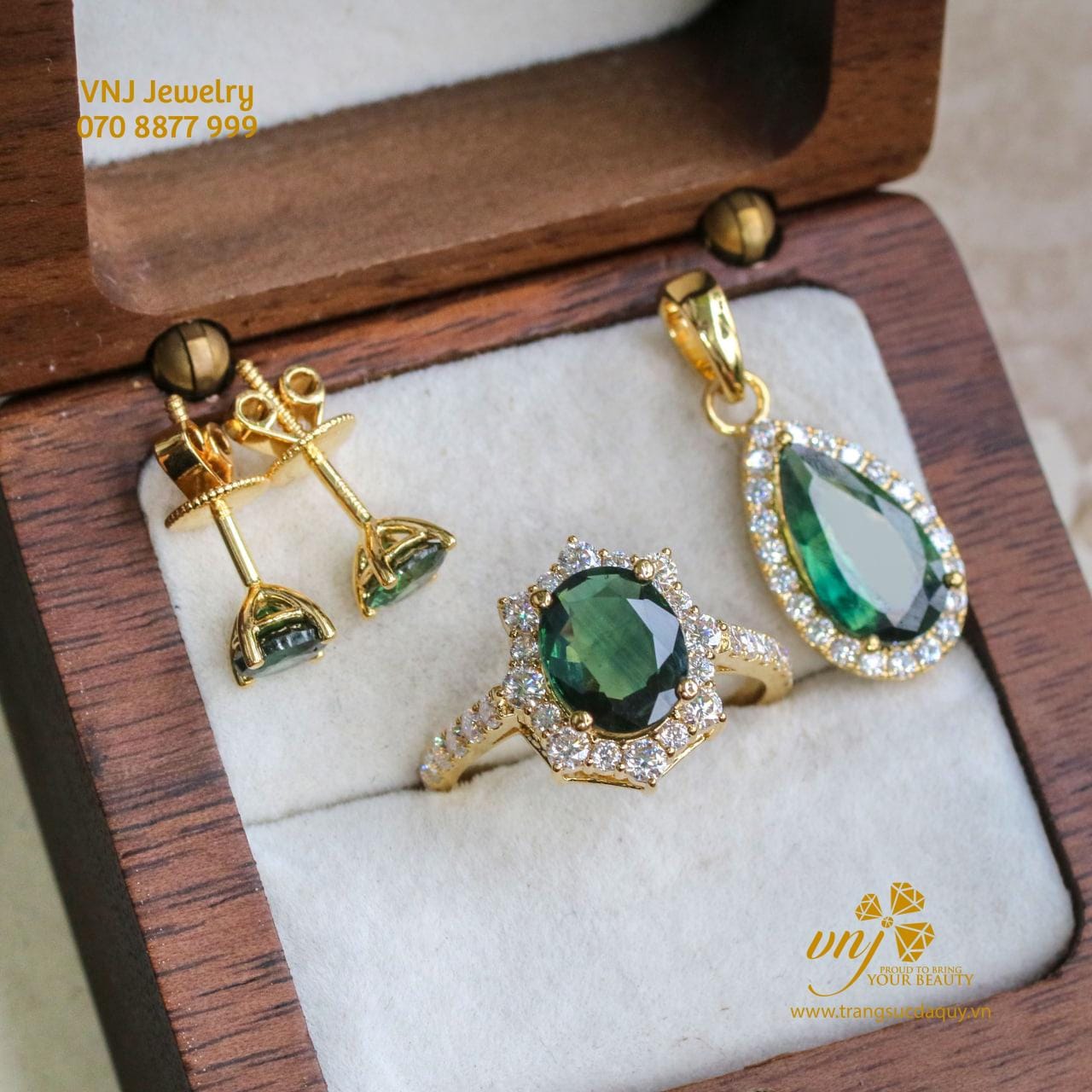 Bộ Trang Sức đá Sapphire Xanh (6)