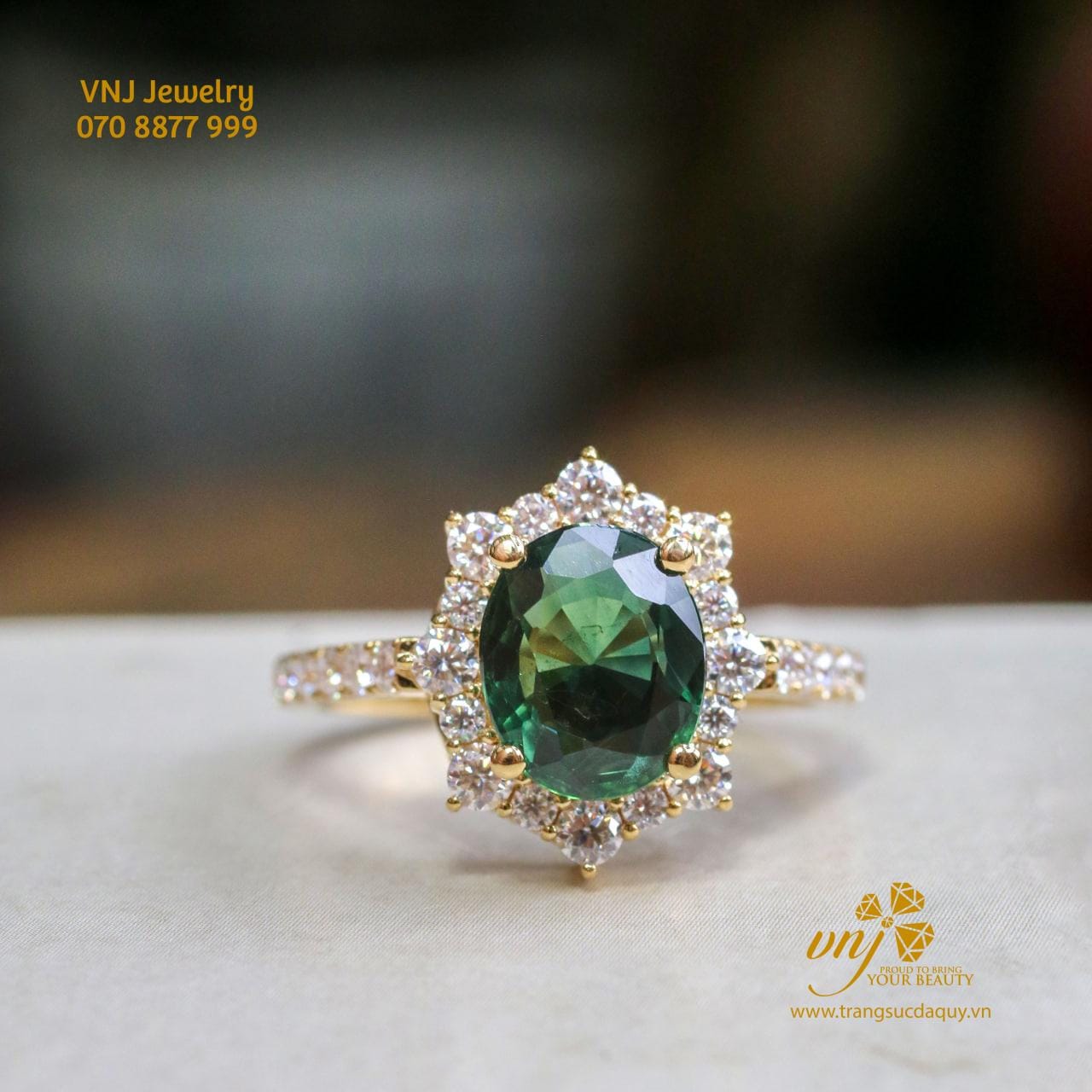 Bộ Trang Sức Sapphire Xanh Lá BS5