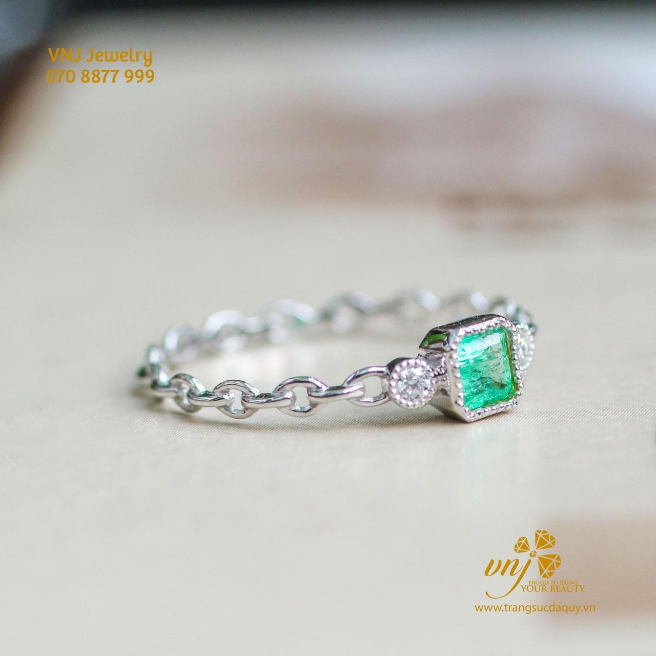 Combo 2 Nhẫn Vương Miện Đá Emerald Nwe10 (2)