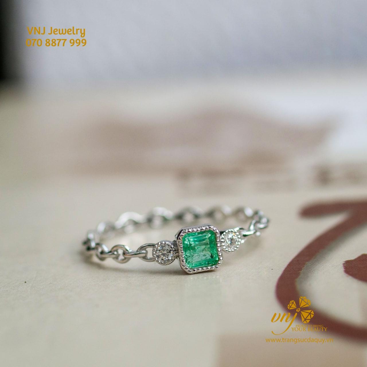 Combo 2 Nhẫn Vương Miện Đá Emerald Nwe10 (3)